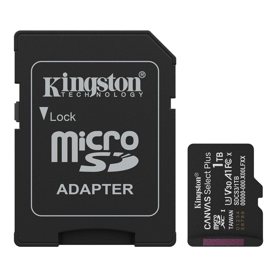 canvas select plus microsd-muistikortti - kapasiteetti = 256 gt sovitin = ei mitään