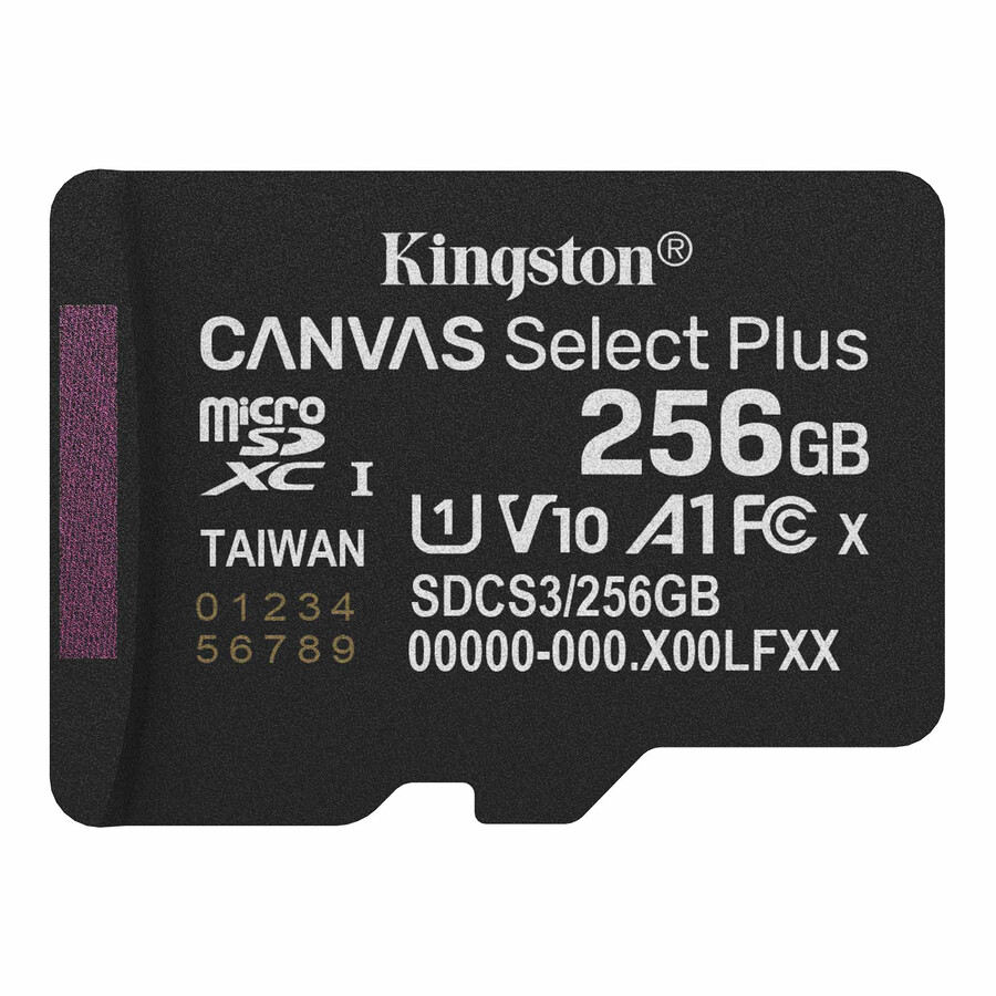 canvas select plus microsd-muistikortti - kapasiteetti = 256 gt sovitin = ei mitään
