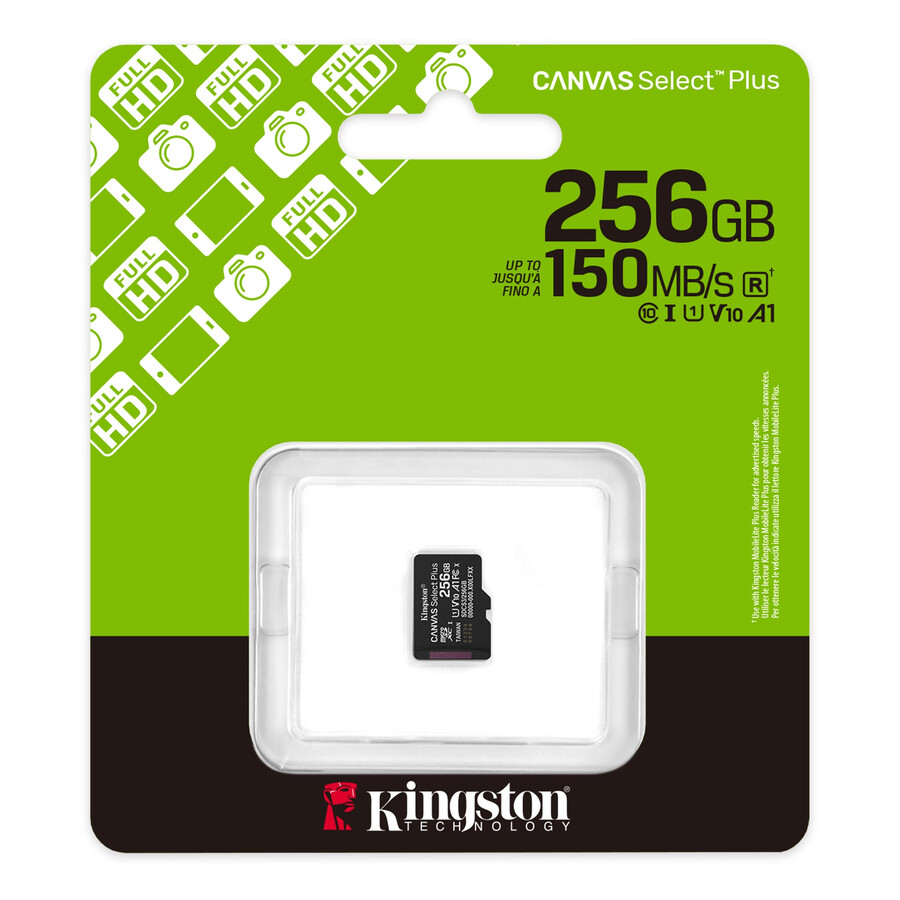 canvas select plus microsd-muistikortti - kapasiteetti = 256 gt sovitin = ei mitään