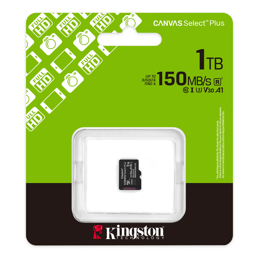 canvas select plus microsd-muistikortti - kapasiteetti = 256 gt sovitin = ei mitään