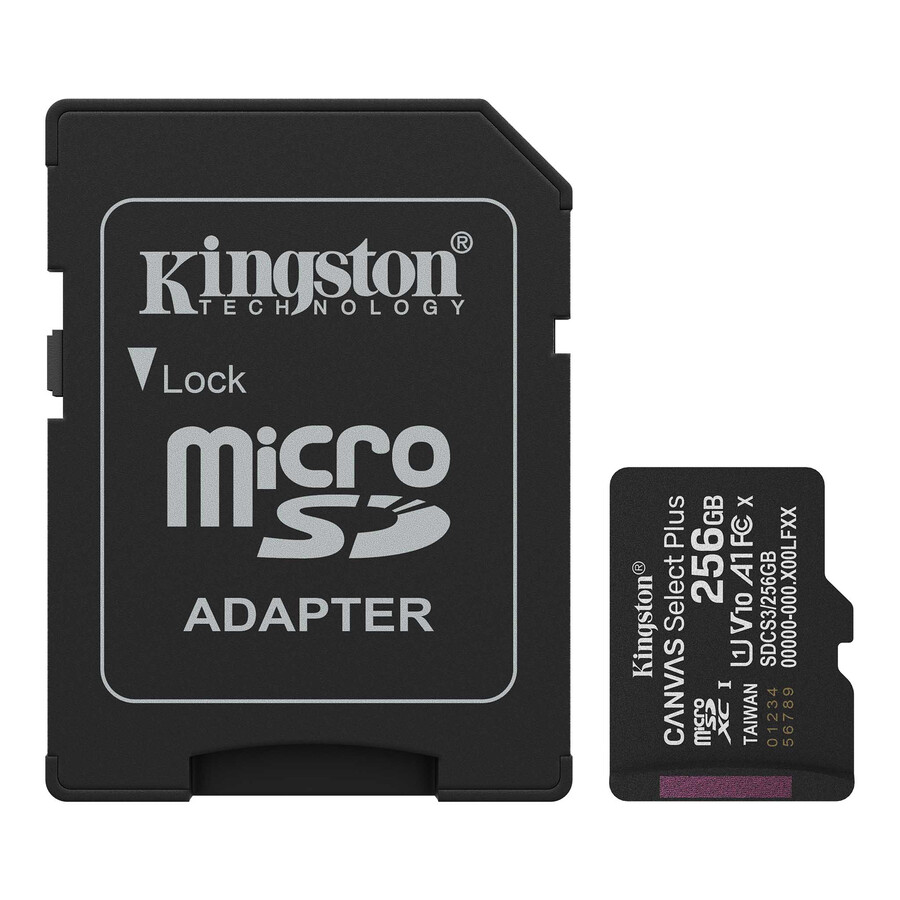 canvas select plus microsd-muistikortti - kapasiteetti = 512 gt sovitin = ei mitään